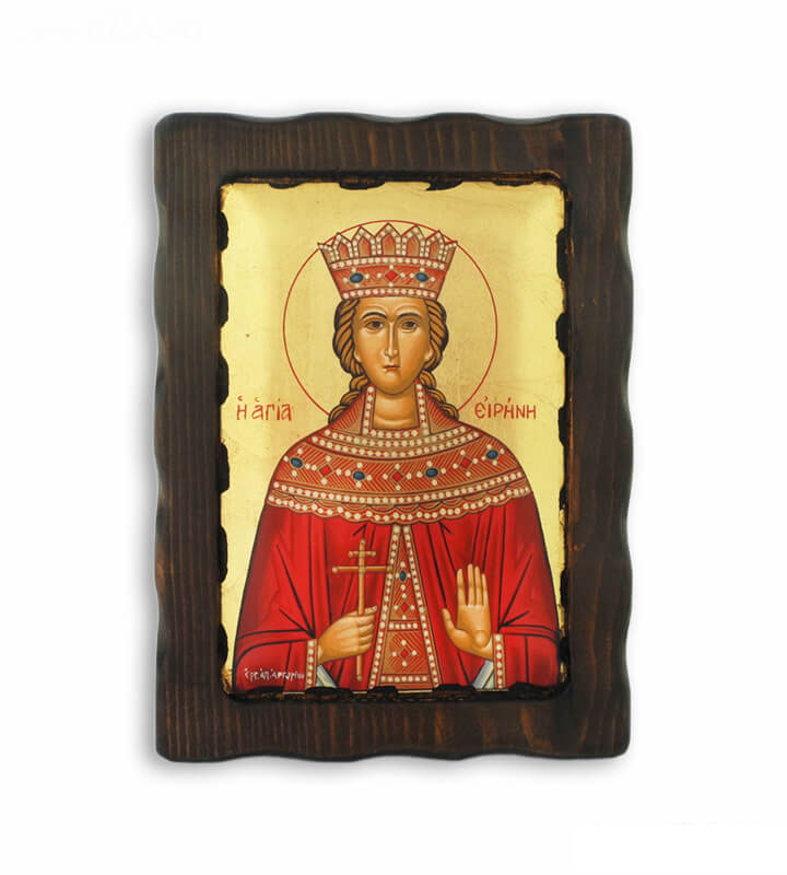 Άγια Ειρήνη Ξύλινη Εικόνα Santa Irene Wooden Icon Икона Святая Ирина на дереве